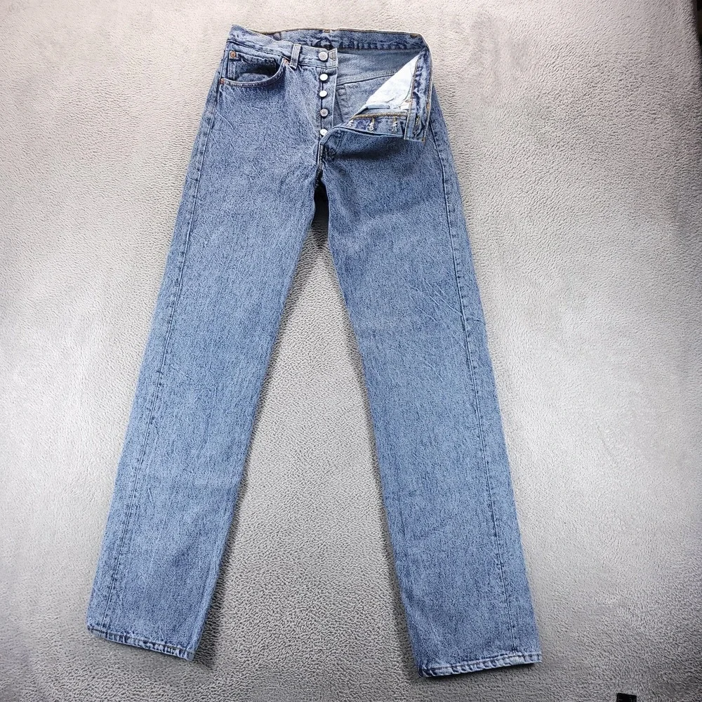 VTG Levis 501 Jeans Mens 31x34 Blue Regular Straight Acid Wash Made In USA 90s